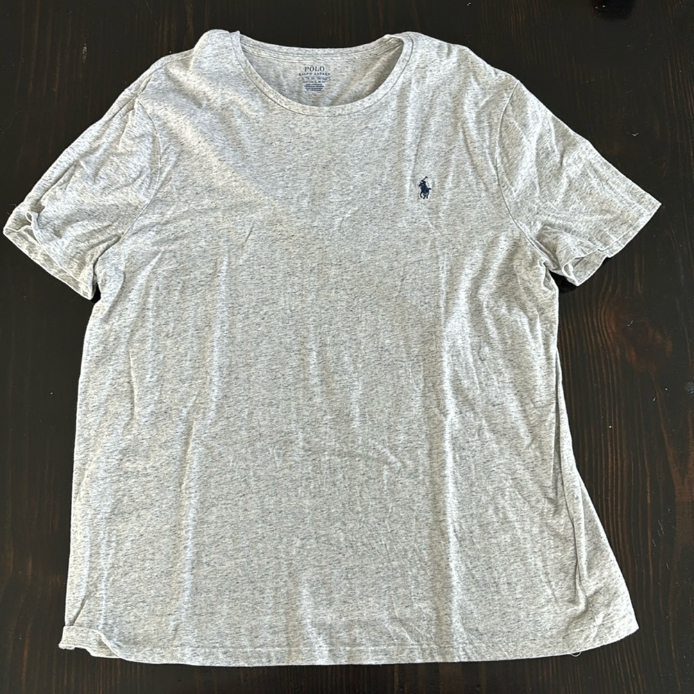 Ralph Lauren Custom Men’s Slim Fit Sz XL Heathered Grey Logo T-shirt